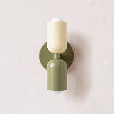 Modern cream double head wall scone with iron shade, sleek design for living or dining spaces.