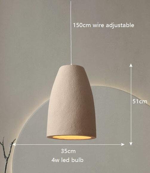 Japanese Wabi Sabi Light Fixtures pendant lamp, featuring modern minimalist design with polystyrene fixture and LED lighting suitability.