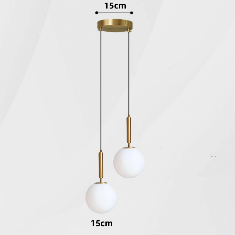 Modern Glass Ball Light Fixtures in black, chrome, gold, and white finishes, featuring sleek LED hanging lights.