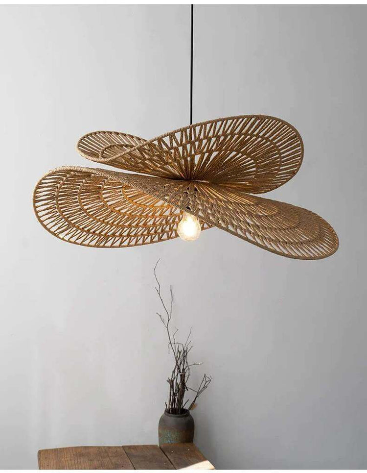 Wabi-Sabi Pendant Lights - Wabi-Sabi Rattan Lamp Double Layered Style