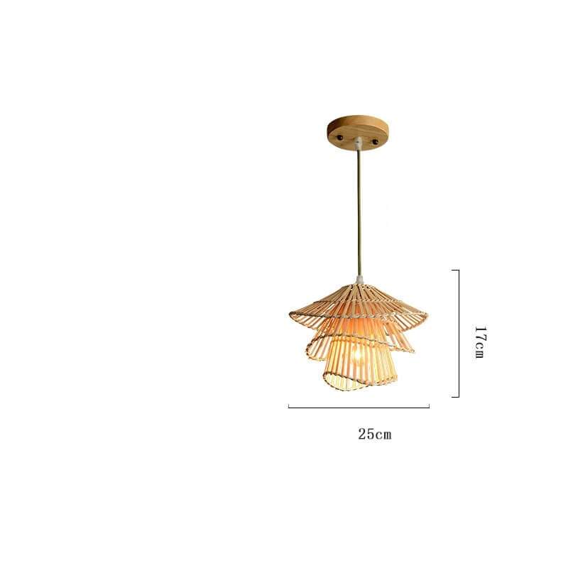 3 Tier Light Fixture - Hand Knitted Bamboo Woven Chandelier - Rattan Light Shade Pendant arclightsdesign