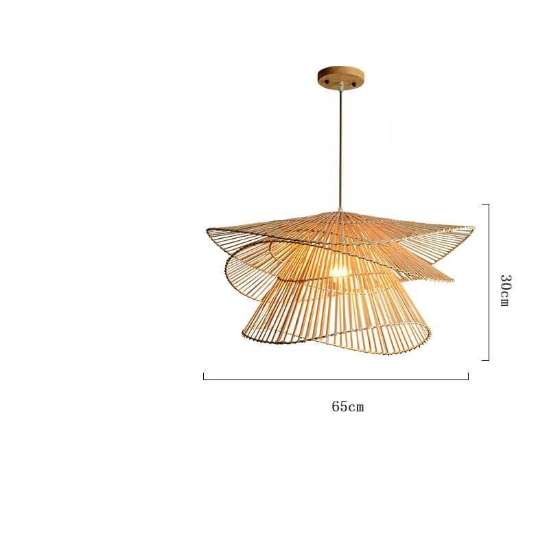 3 Tier Light Fixture - Hand Knitted Bamboo Woven Chandelier - Rattan Light Shade Pendant arclightsdesign