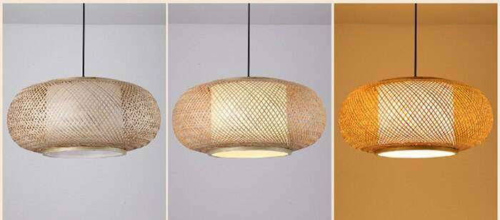 Bamboo Light Fixtures Japanese Style- Dome Bamboo Lampshade - Vine Lampshade arclightsdesign