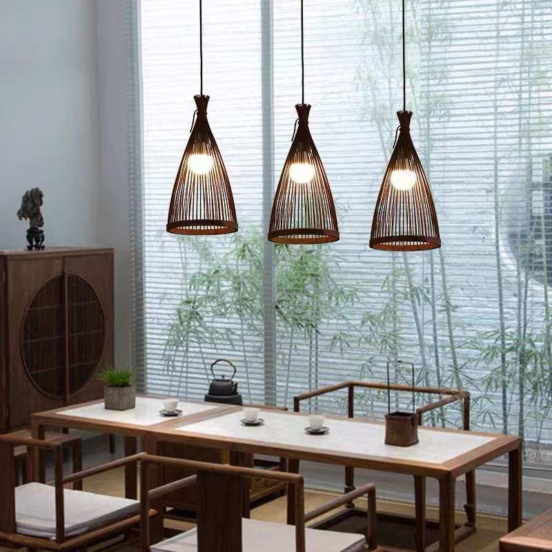 Japanese Style Pendant Light - Rattan Hand Made Suspension Lamp - Bamboo Chandeliers arclightsdesign
