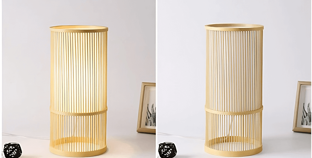 Classical Japanese Bamboo Table Lamp - Desk Light - Wooden Standing Light arclightsdesign