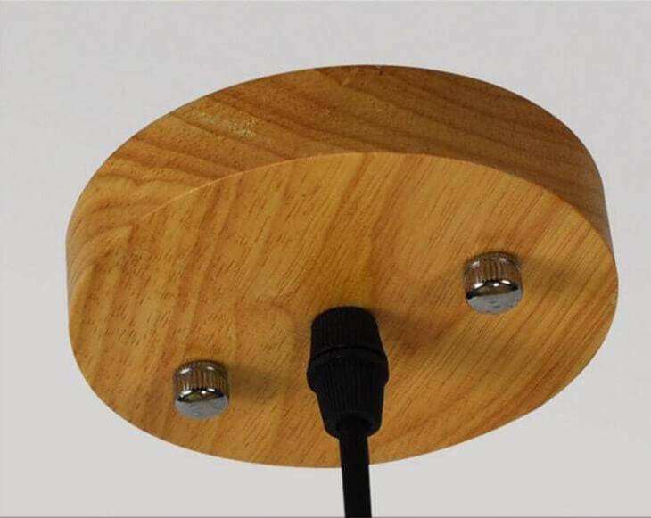 Geometric lampshade with solid oak wood lampshade, modern and stylish design.