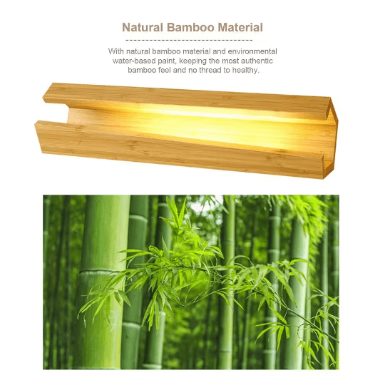 Eco-friendly bamboo LED desk lamp with smooth natural finish and adjustable brightness.