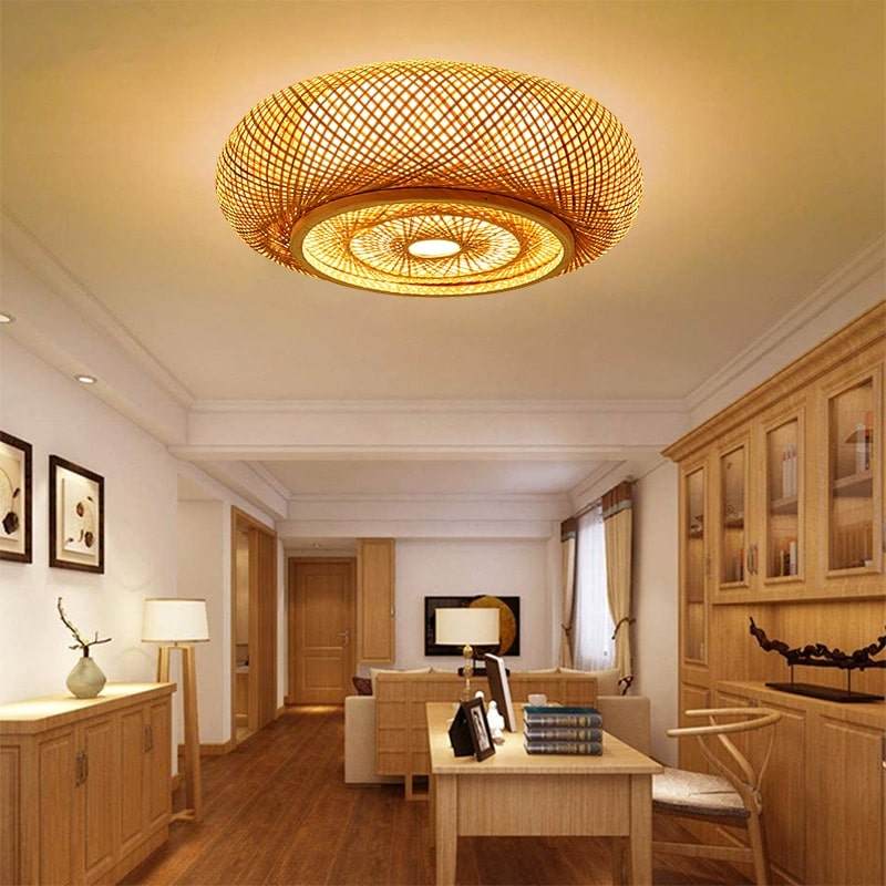Large Bamboo Ceiling Light - Handcrafted Bamboo Lampshade - Lampshade for living room arclightsdesign