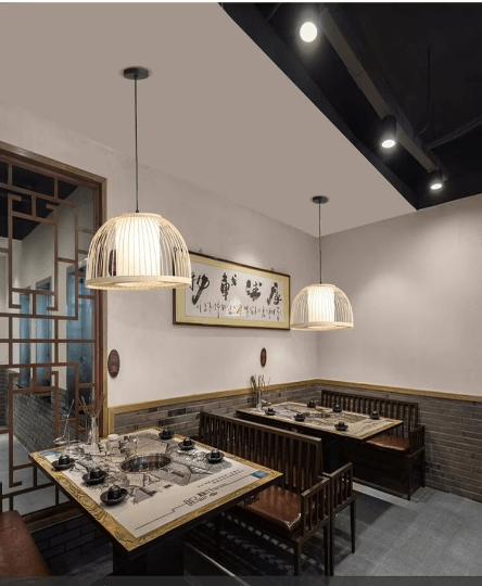 Modern Bamboo Pendant Lamp Shade - Rattan Wicker Light - Bamboo Stick Lampshade arclightsdesign