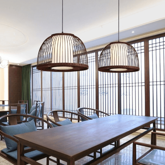 Modern Bamboo Pendant Lamp Shade - Rattan Wicker Light - Bamboo Stick Lampshade arclightsdesign