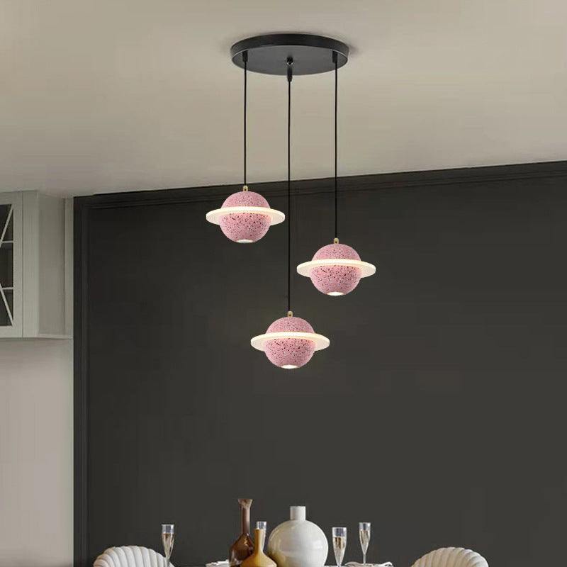 Modern LED Cement Pendant Lamp Indoor - Cement Chandelier Planet