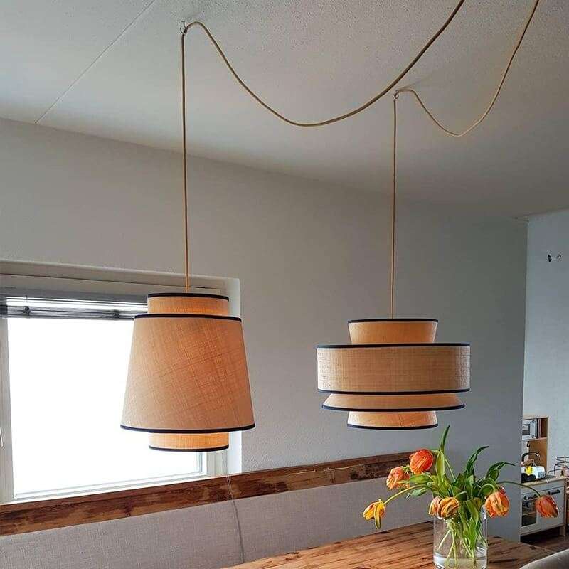 New Handmade Japanese Layer Lamp Style - Cloth Pendant Light - Woven Lampshade arclightsdesign