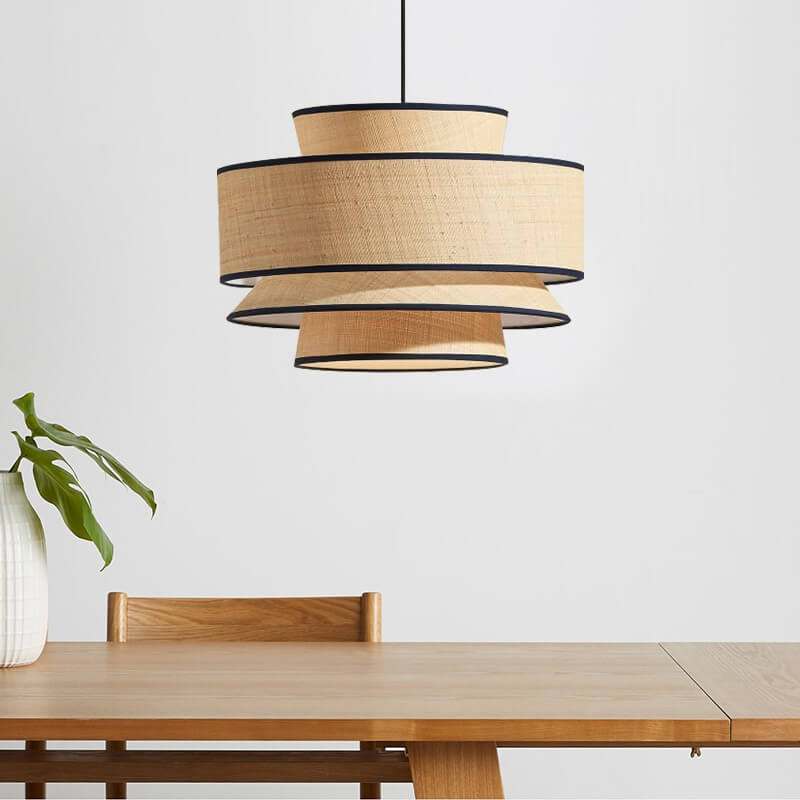 New Handmade Japanese Layer Lamp Style - Cloth Pendant Light - Woven Lampshade arclightsdesign