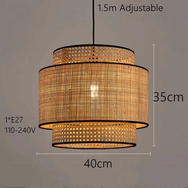 New Handmade Japanese Pendant Light - Rattan Lampshade - Bamboo Pendant Light arclightsdesign