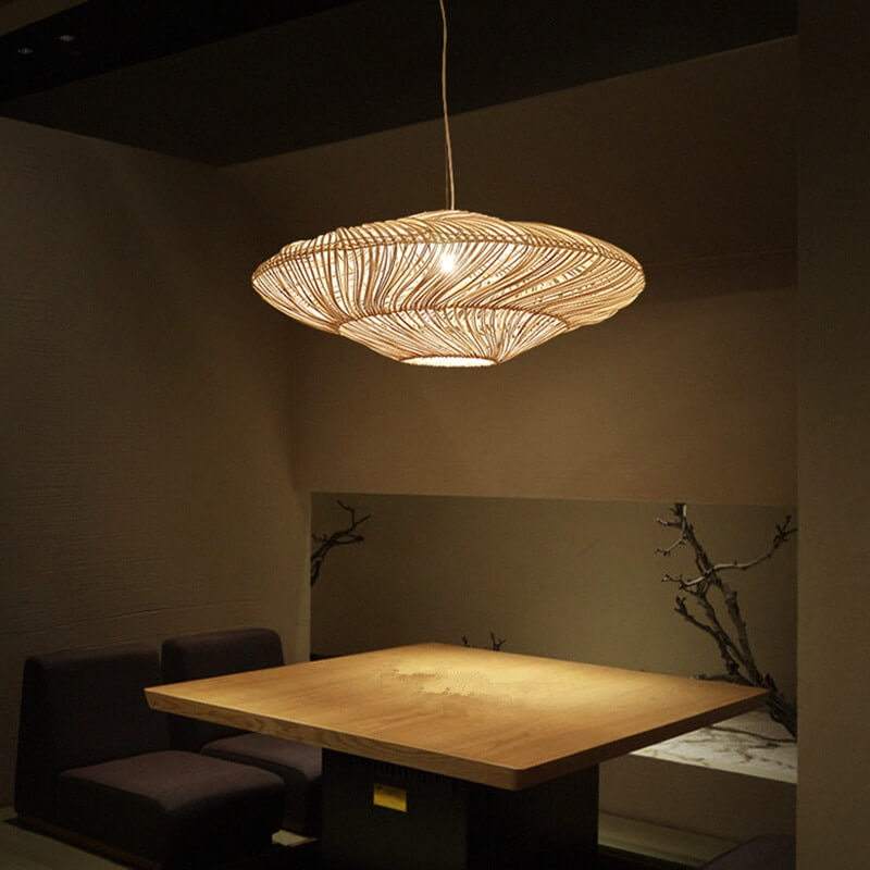UFO Shades Woven Pendant Light - Rattan Hanging Light Fixtures - Handknitted Lamp arclightsdesign