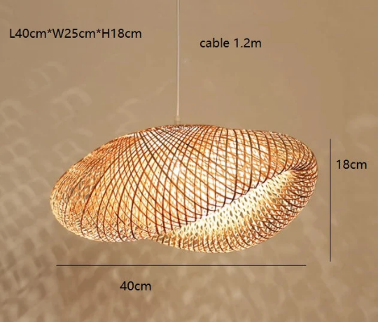 Unique bamboo Hanging Light Fixture - Weave Pendant Light - Handmade Lampshade arclightsdesign