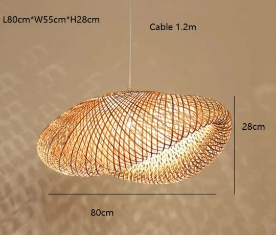 Unique bamboo Hanging Light Fixture - Weave Pendant Light - Handmade Lampshade arclightsdesign