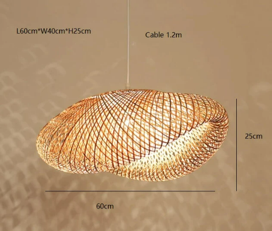 Unique bamboo Hanging Light Fixture - Weave Pendant Light - Handmade Lampshade arclightsdesign