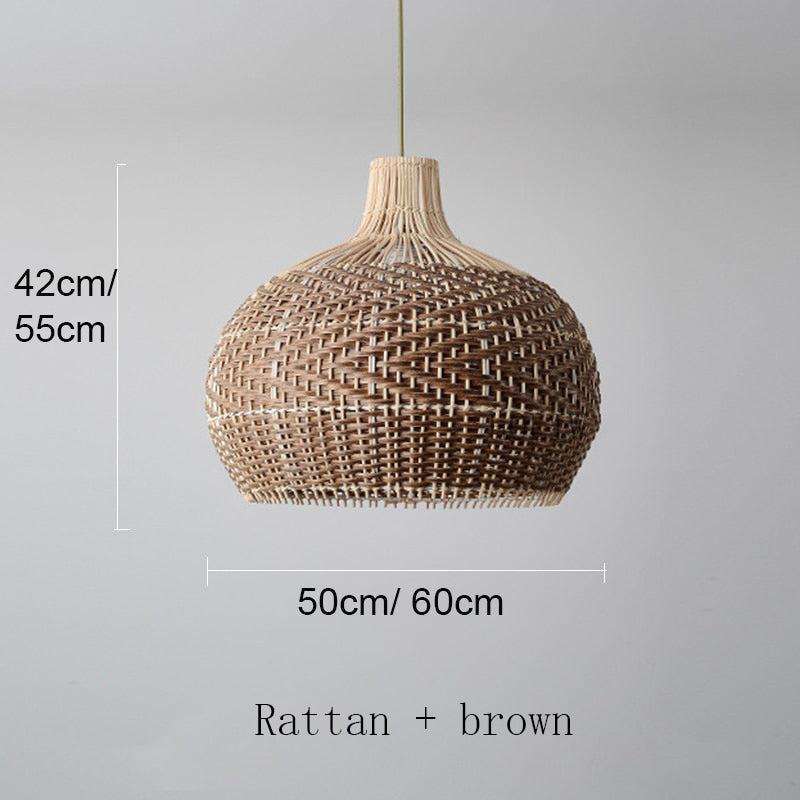 Vintage Rattan Woven Lampshade - Colorful Rattan Hanging Light - Handknitted Lamp arclightsdesign