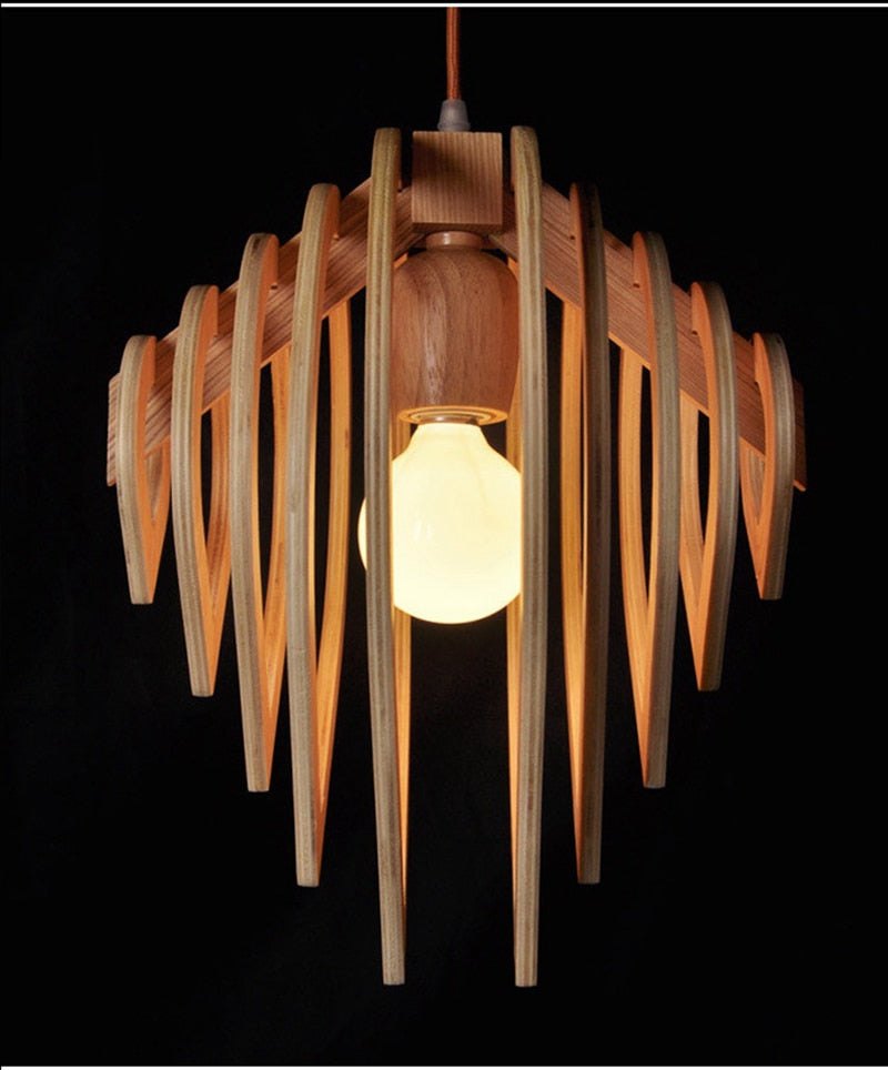 Wood Hanging Light Fixture - DIY Wood Lamp- Water Drop Pendant Lamp - Eco-friendly Lamp arclightsdesign
