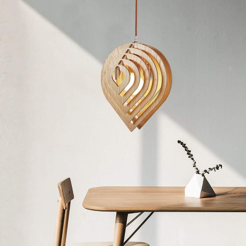Wood Hanging Light Fixture - DIY Wood Lamp- Water Drop Pendant Lamp - Eco-friendly Lamp arclightsdesign