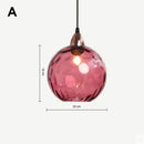 Glass cluster pendant light with red rose colored glass globe shades