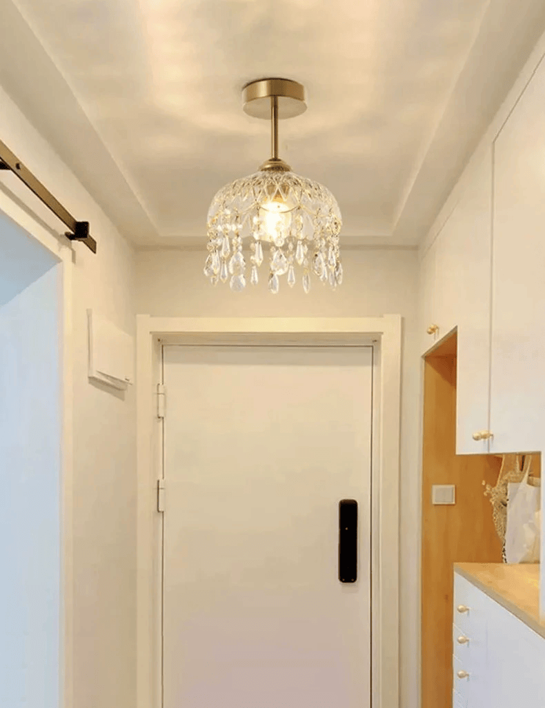 Floral Ceiling Lamp - Luxury Scandinavian Vintage Brass Lamp - Neoclassical Lighting
