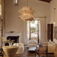 Elevate Your Space with Creative Tiered Rattan Lamp - Flower Wicker Light Shade| ArcLightsDesign