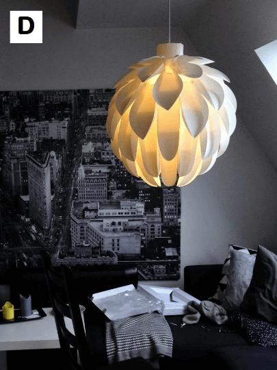 DIY Flower Lampshade - Puzzle Light  - Hanging Lamp Shade - Lotus Lampshade