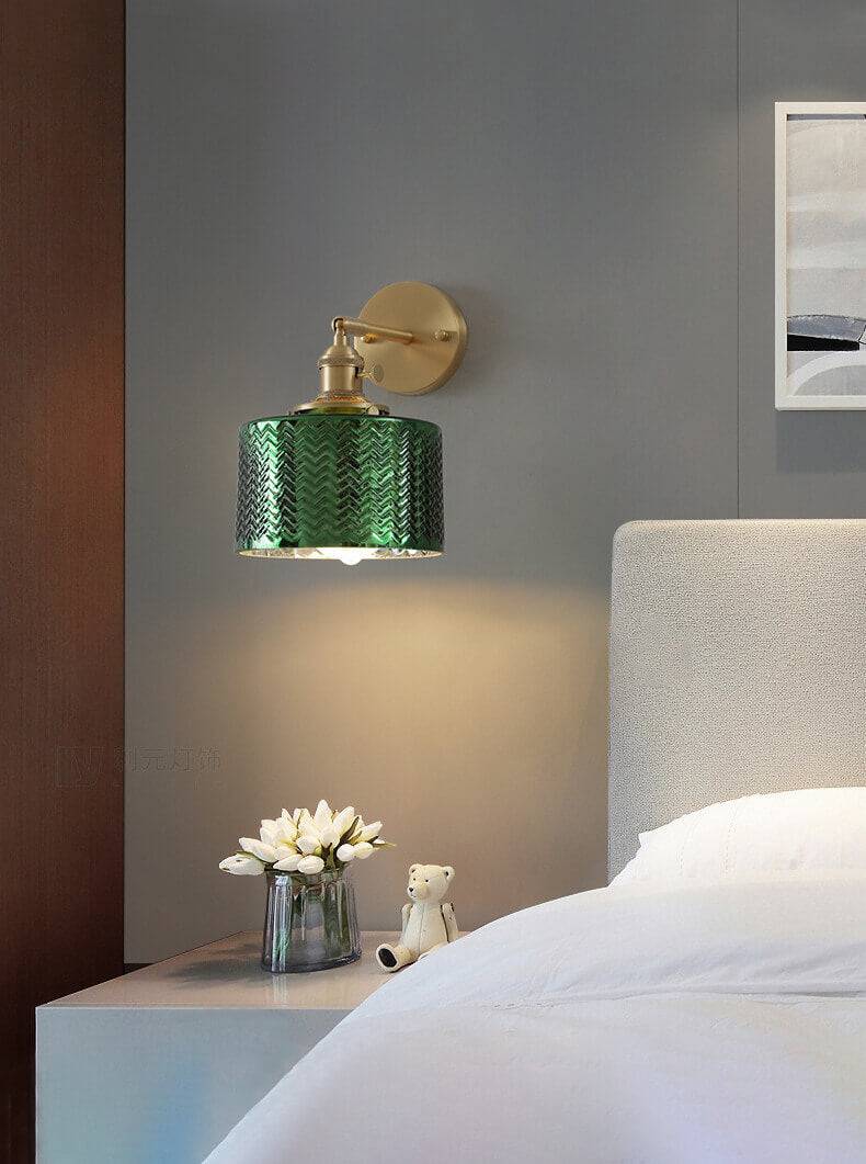 Minimalist Brilliance: Emerald Green Glass Wall Lights LED| ArcLightsDesign