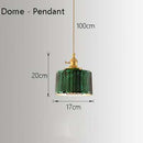 Light Emerald Green Nordic Chandelier LED with minimalist glass design, displaying a modern aesthetic for indoor spaces.