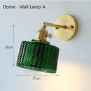 Nordic Light Emerald Green Glass Wall Lights with minimalist glass design.