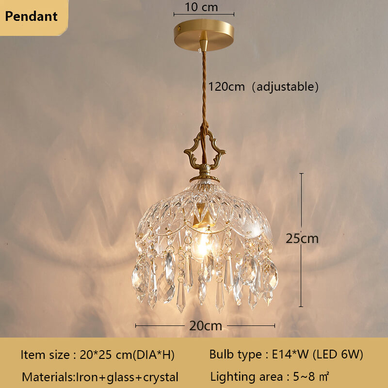 Illuminate in Style: Floral Crystal LED Chandelier - Vintage Brass Neoclassical Lamp| ArcLightsDesign
