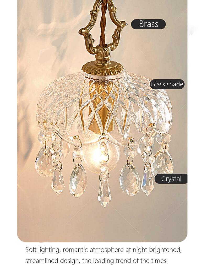 Illuminate in Style: Floral Crystal LED Chandelier - Vintage Brass Neoclassical Lamp| ArcLightsDesign