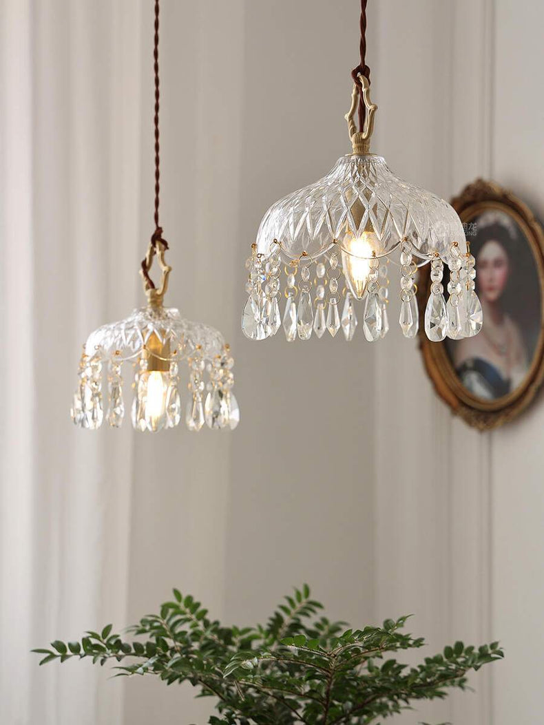 Crystal Floral Wall Sconce - Luxury Scandinavian Vintage Brass Lamp