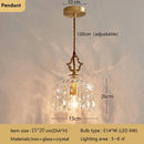 Illuminate in Style: Floral Crystal LED Chandelier - Vintage Brass Neoclassical Lamp| ArcLightsDesign