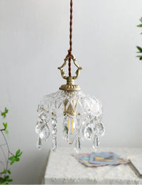 Floral Crystal LED Wall Lamp with Vintage Brass, Neoclassical Design, Luxury Scandinavian Lighting.