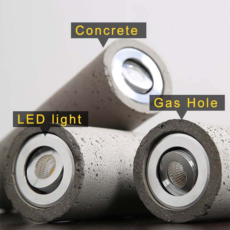 Concrete Tube Pendant Light - Modern Retro Loft Tube Lamp Design