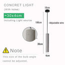 Concrete Tube Pendant Light - Modern Retro Loft Tube Lamp Design