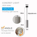 Concrete Tube Pendant Light - Modern Retro Loft Tube Lamp Design