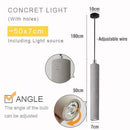 Concrete Tube Pendant Light - Modern Retro Loft Tube Lamp Design