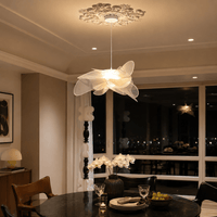 Modern Sculptural Flower LED Pendant Light - Artistic PVC Chandelier Decor