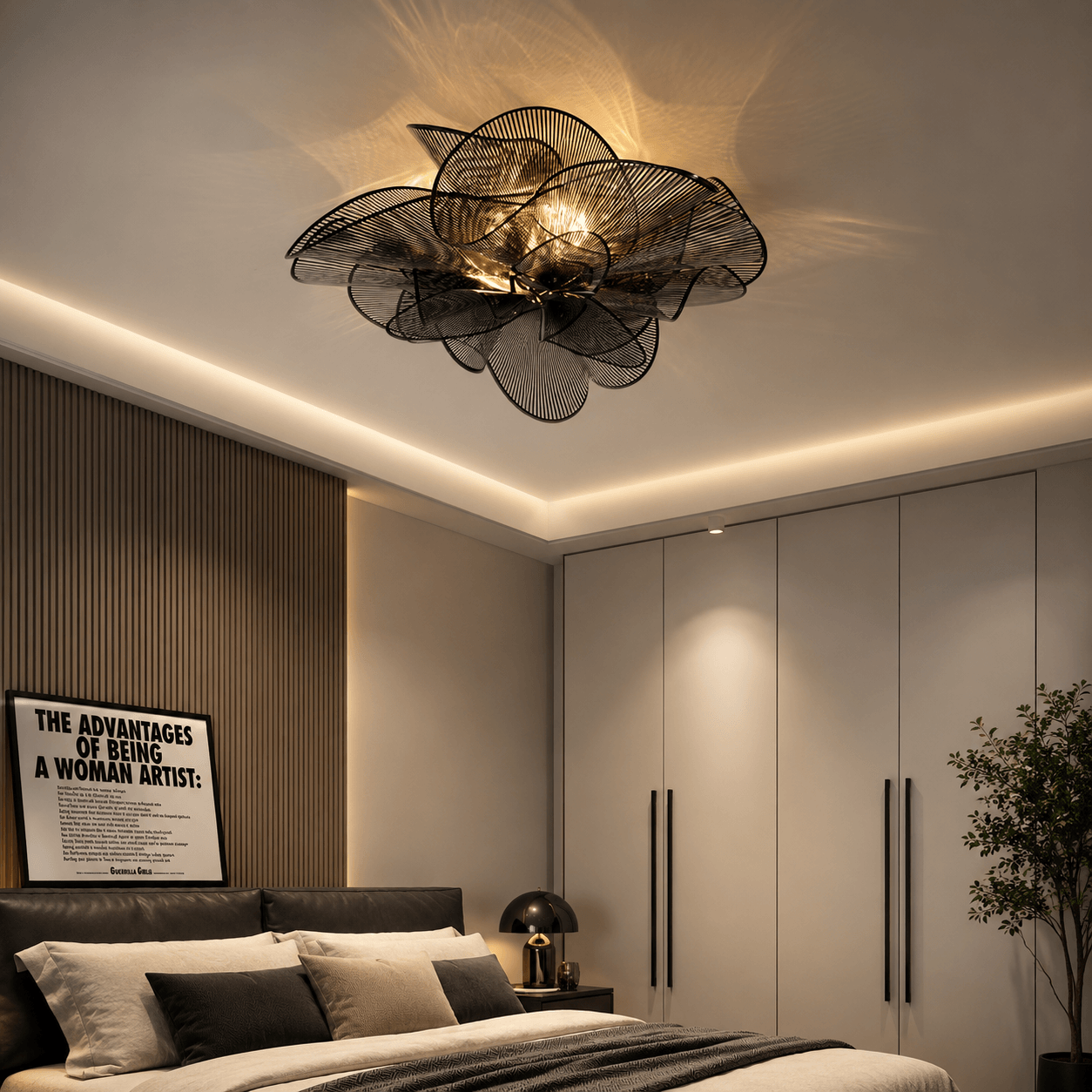Modern Sculptural Flower LED Pendant Light - Artistic PVC Chandelier Decor