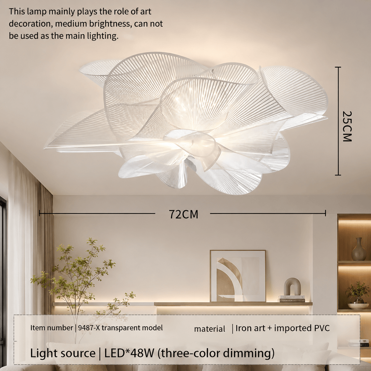 Modern Sculptural Flower LED Pendant Light - Artistic PVC Chandelier Decor