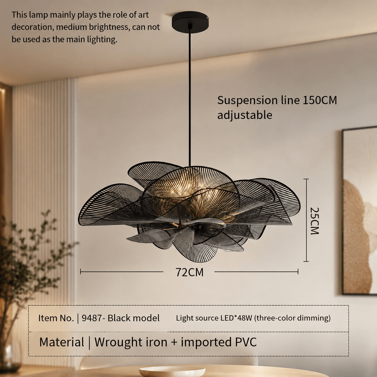 Modern Sculptural Flower LED Pendant Light - Artistic PVC Chandelier Decor