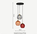 Glass cluster pendant light with multi color globe design