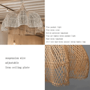 Farmhouse rattan light fixture with handwoven natural rattan shade