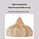 Farmhouse rattan light fixture with handwoven natural rattan shade