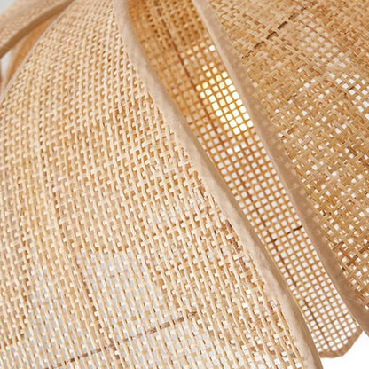 Natural Rattan Petal Pendant Lights - Handmade Lotus Rattan Hanging Lights