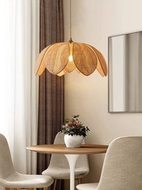 Petal Pendant Light - Handmade Lotus Rattan Hanging Lights